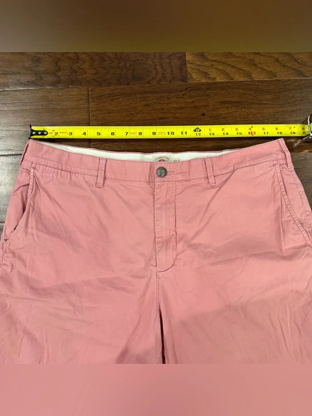 Faherty Men’s Island Life Shorts 38x8 Pink Organic Cotton Stretch Chino